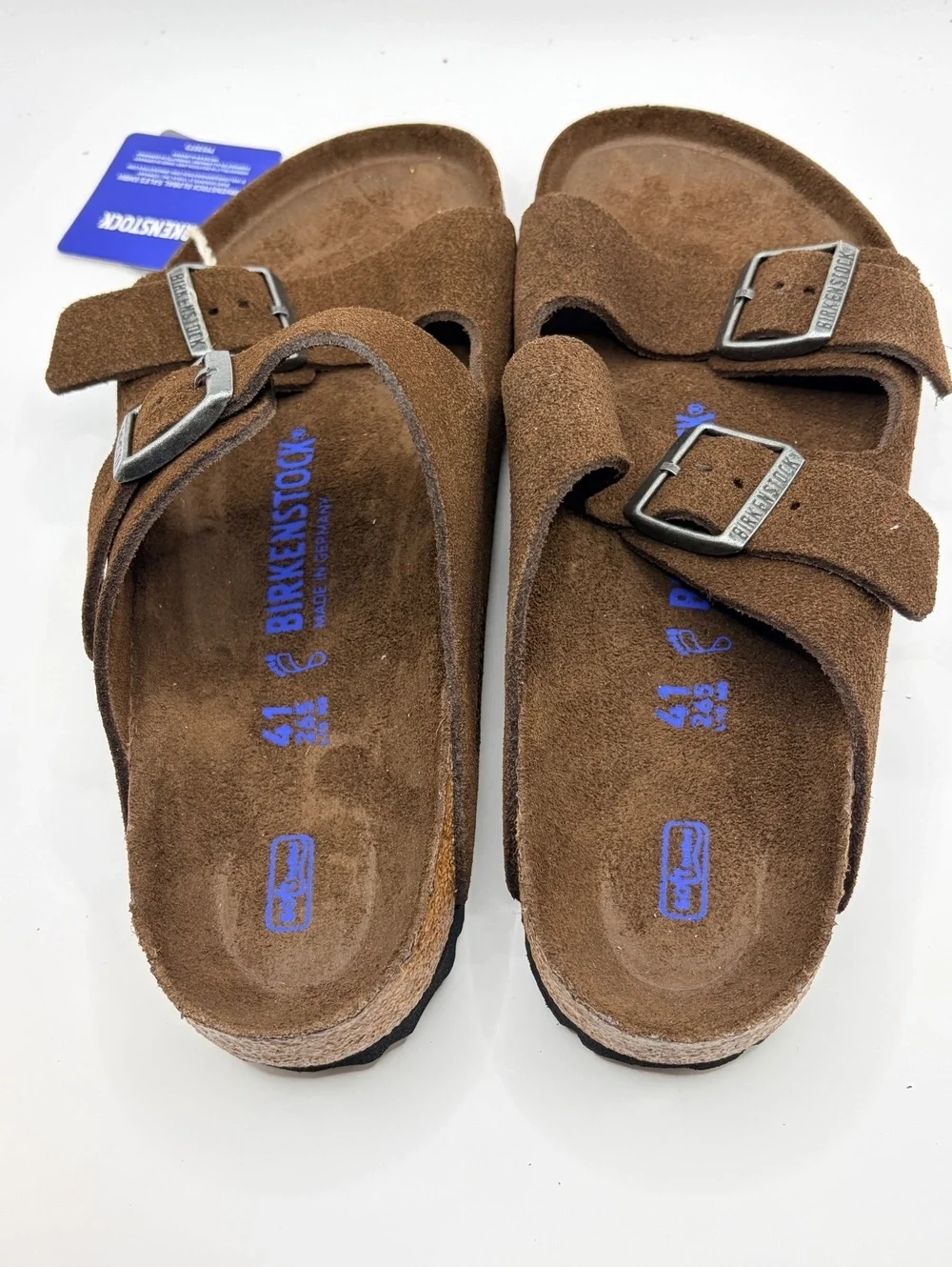 Birkenstock Arizona Carafe Tonal Suede Leather Sandals Size 41